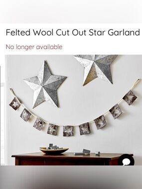 Pottery Barn kids grey cut out star wool wall hanging